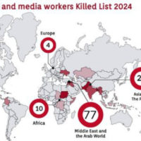 کشته شدن ١٢٢ روزنامه‌ نگار در سال ٢٠٢۴ در سراسر جهان